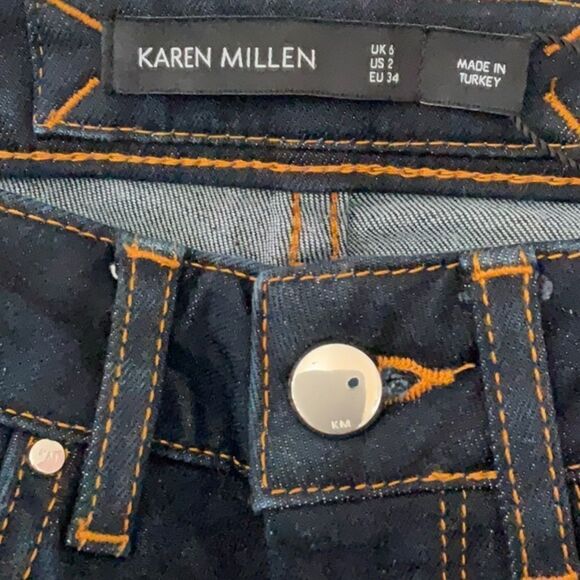 KAREN MILLEN NEW WITH TAGS DARK DENIM JEANS SIZE 2 STRAIGHT FIT - Picture 6 of 10